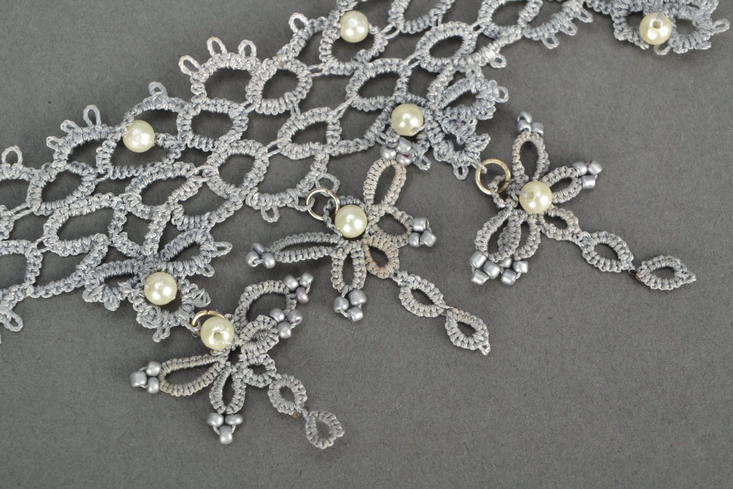 Handmade lacy necklace photo 3