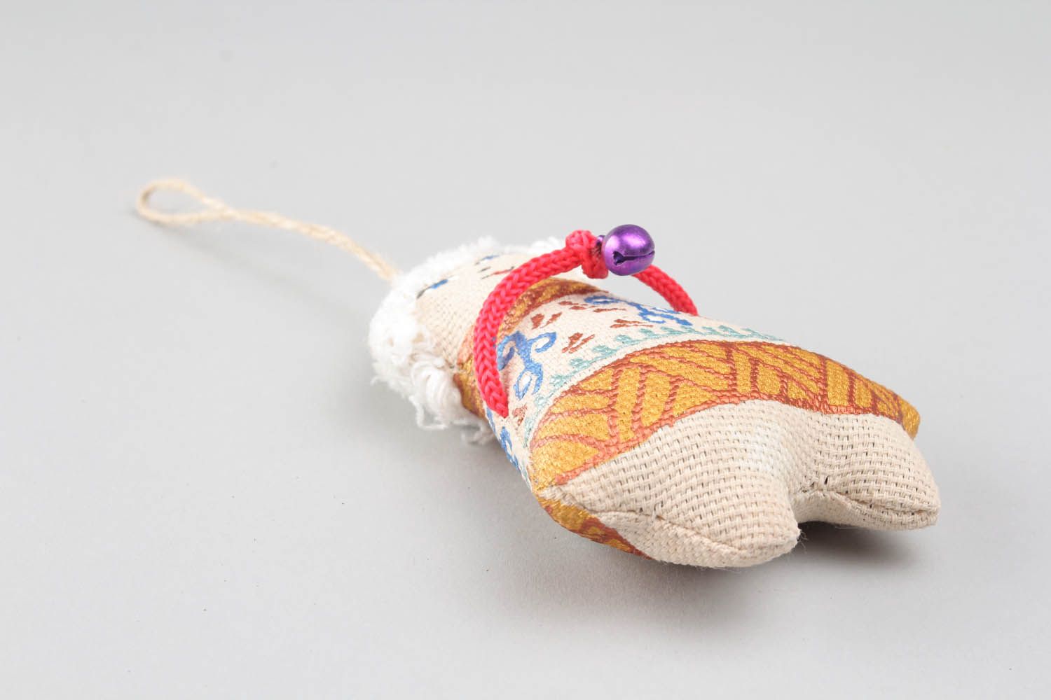Pingente macio têxtil feito à mão de tecido para decoração do interior de materiais naturais Anjo foto 3