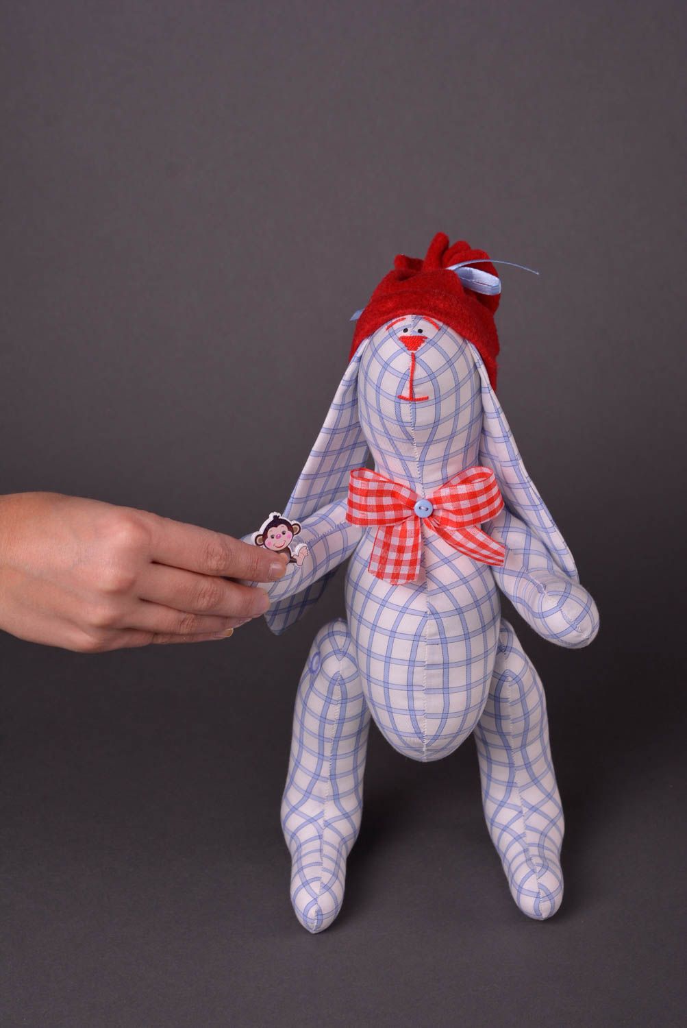 Plüsch Hase handmade Geschenk für Kinder Stoff Kuscheltier Kuscheltier Hase foto 2