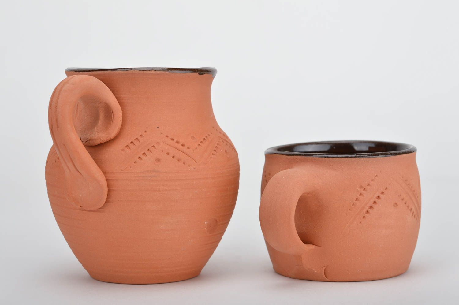 20 oz coffee ceramic pitcher with coffee cup glazed inside 1,3 lb photo 5