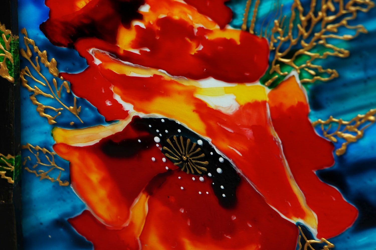 Glass painting Poppies photo 2