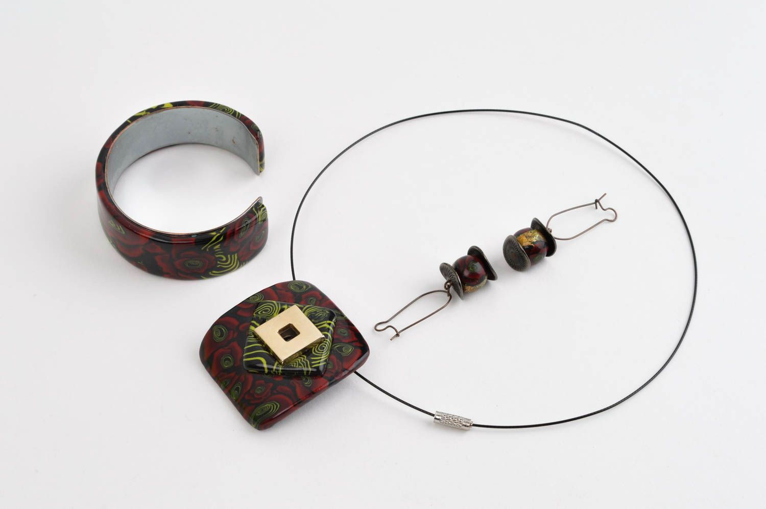 Handmade Accessoires für Frau Schmuck Set Modeschmuck Ohrringe Armband Anhänger foto 3