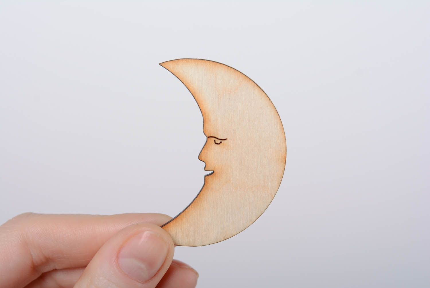 Aimant en bois à décorer Croissant de lune photo 4