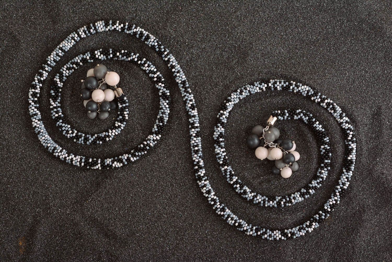 Beautiful handmade beaded necklace woven lariat necklace beadwork ideas photo 2