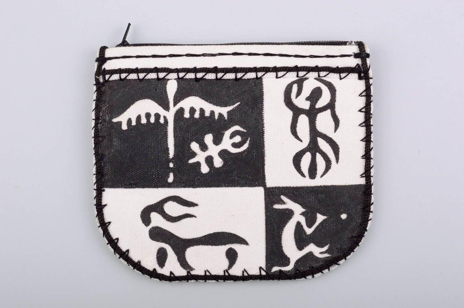 Текстильный кошелек из брезента ручной работы с двумя карманами Наскальный фото 1