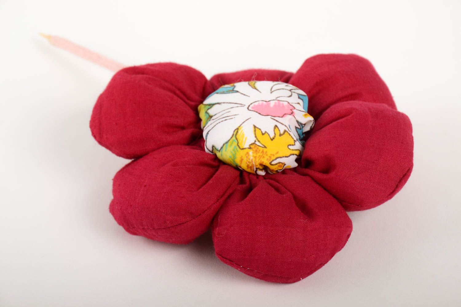 Handmade rote schöne Deko Blume Wohn Accessoire künstliche Blume aus Stoff  foto 5