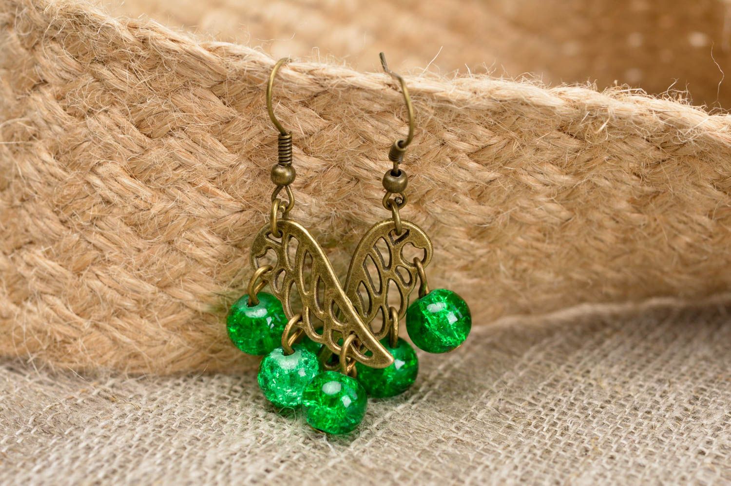 Handmade earrings designer accessory gift ideas unusual earrings beads jewelry photo 1