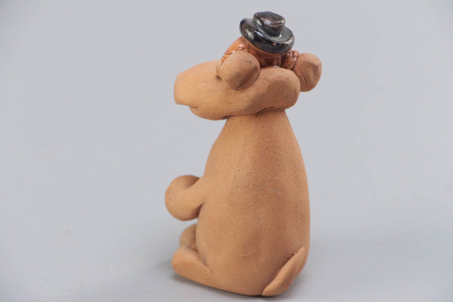 Statuette en terre cuite hippopotame faite main miniature cadeau original photo 4