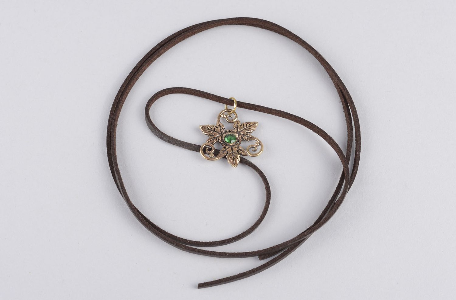Handmade elegant metal pendant unusual bronze pendant stylish jewelry photo 4