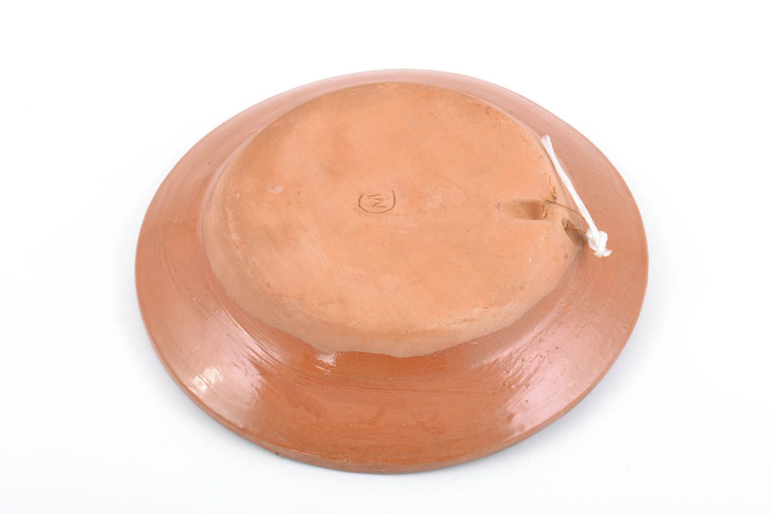 Оригинальное керамическое панно в виде тарелки покрытой глазурью ручной работы фото 5