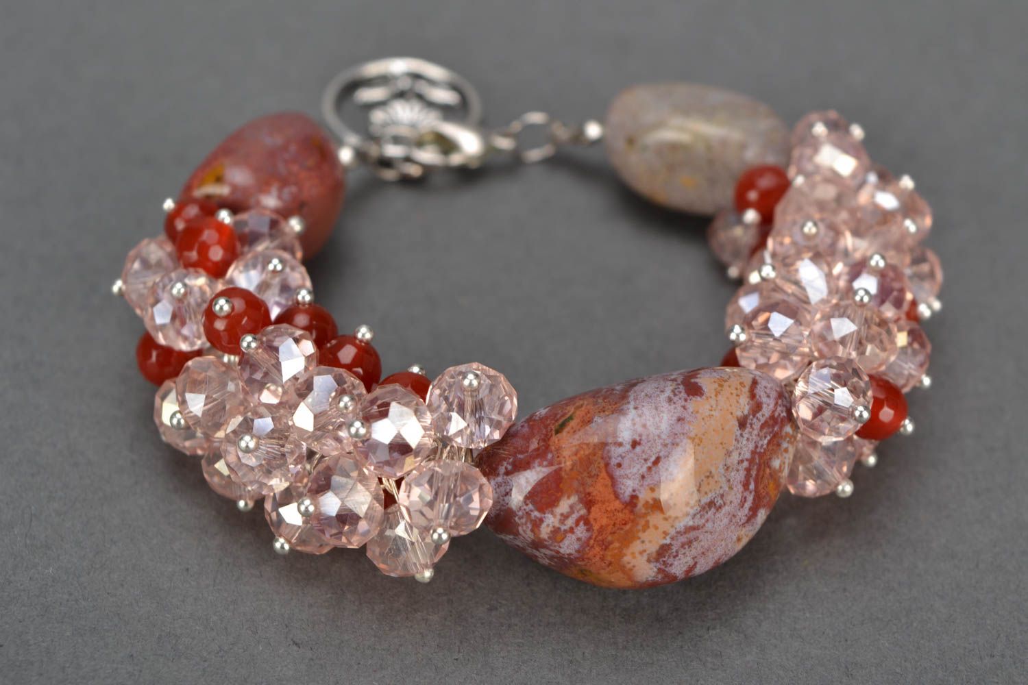 Bracelet with natural stones and Czech glass photo 4