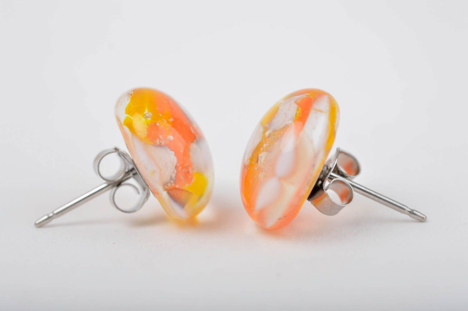 Unusual handmade glass earrings stud earrings design artisan jewelry designs photo 2