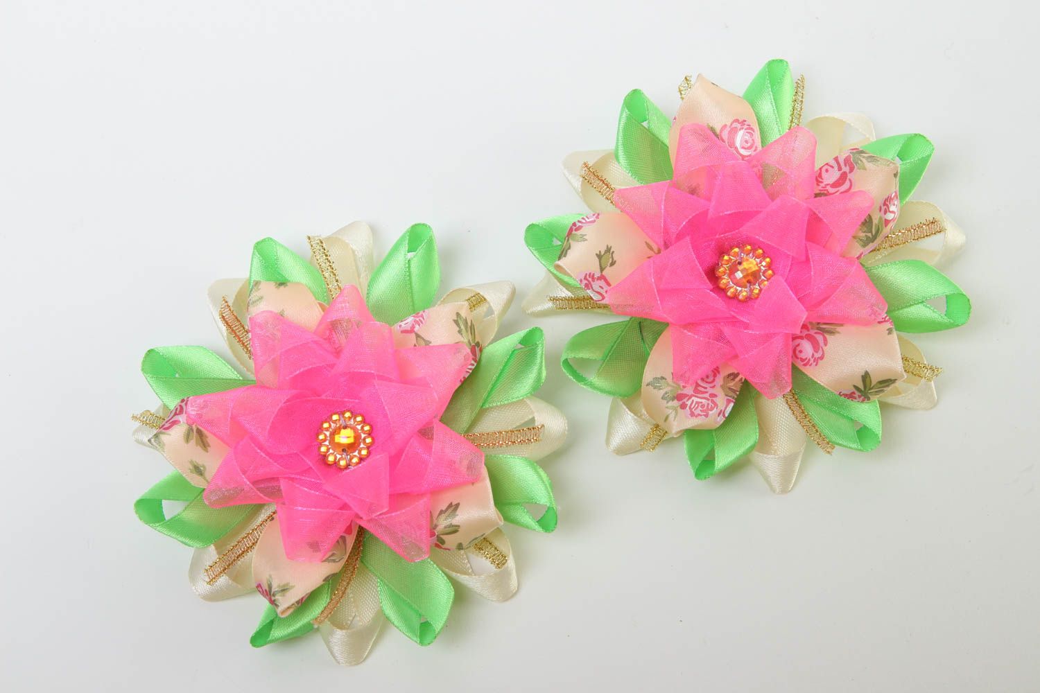 Unusual handmade flower barrette hair clip elegant hair best gifts for her photo 2