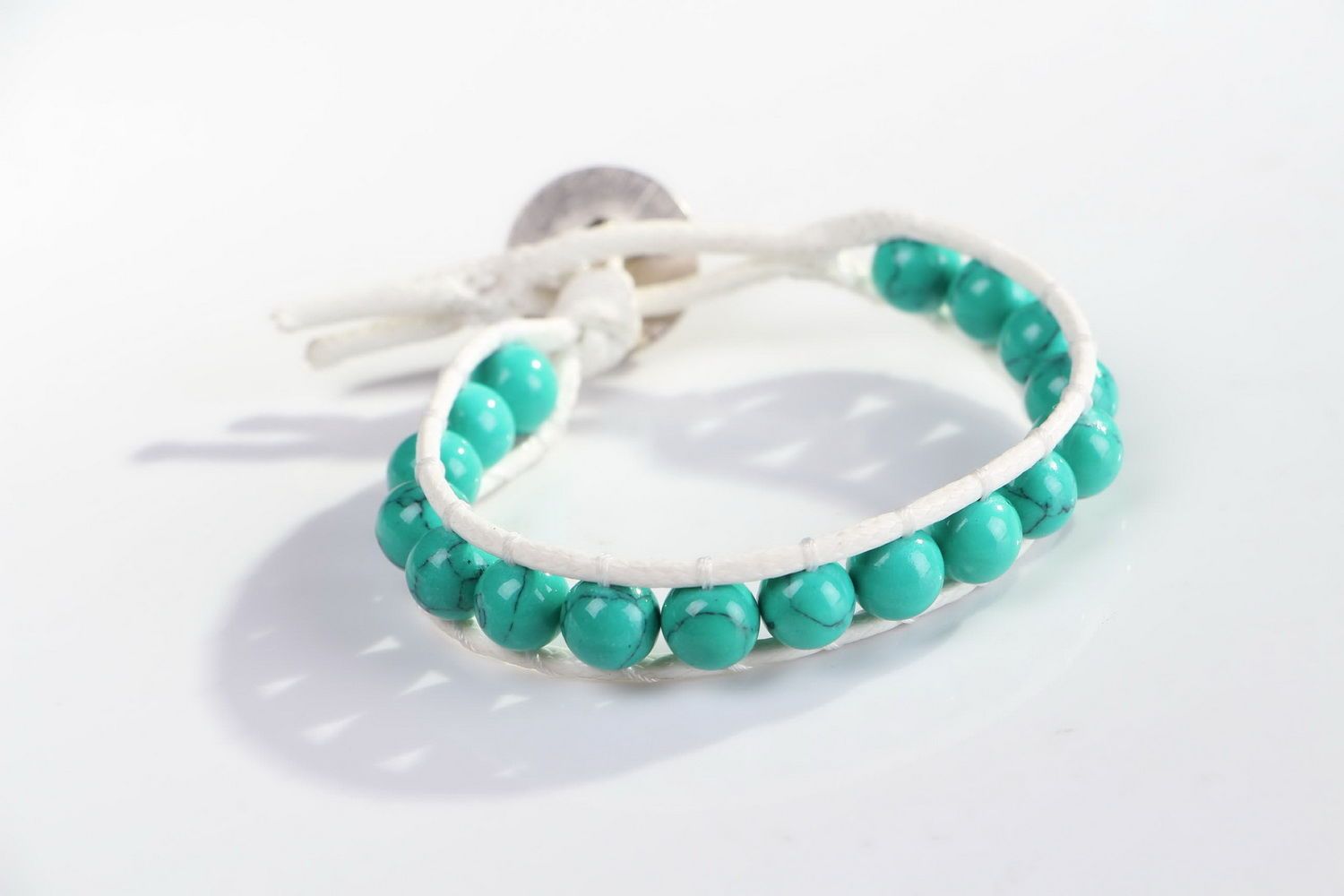 Bracelet fait main original avec turquoise  photo 1