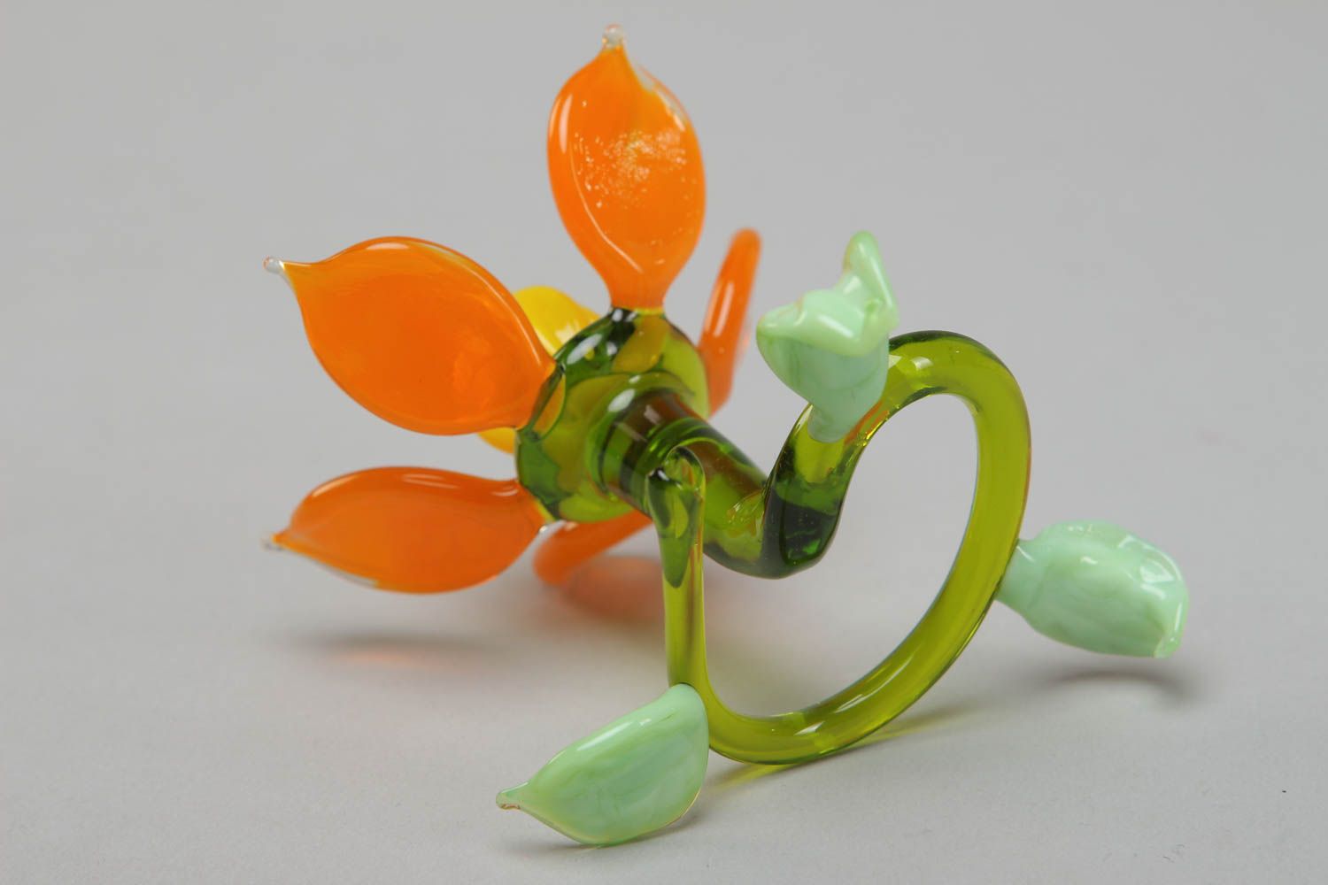 Petite figurine en verre au chalumeau Fleur faite main cadeau décoration photo 3
