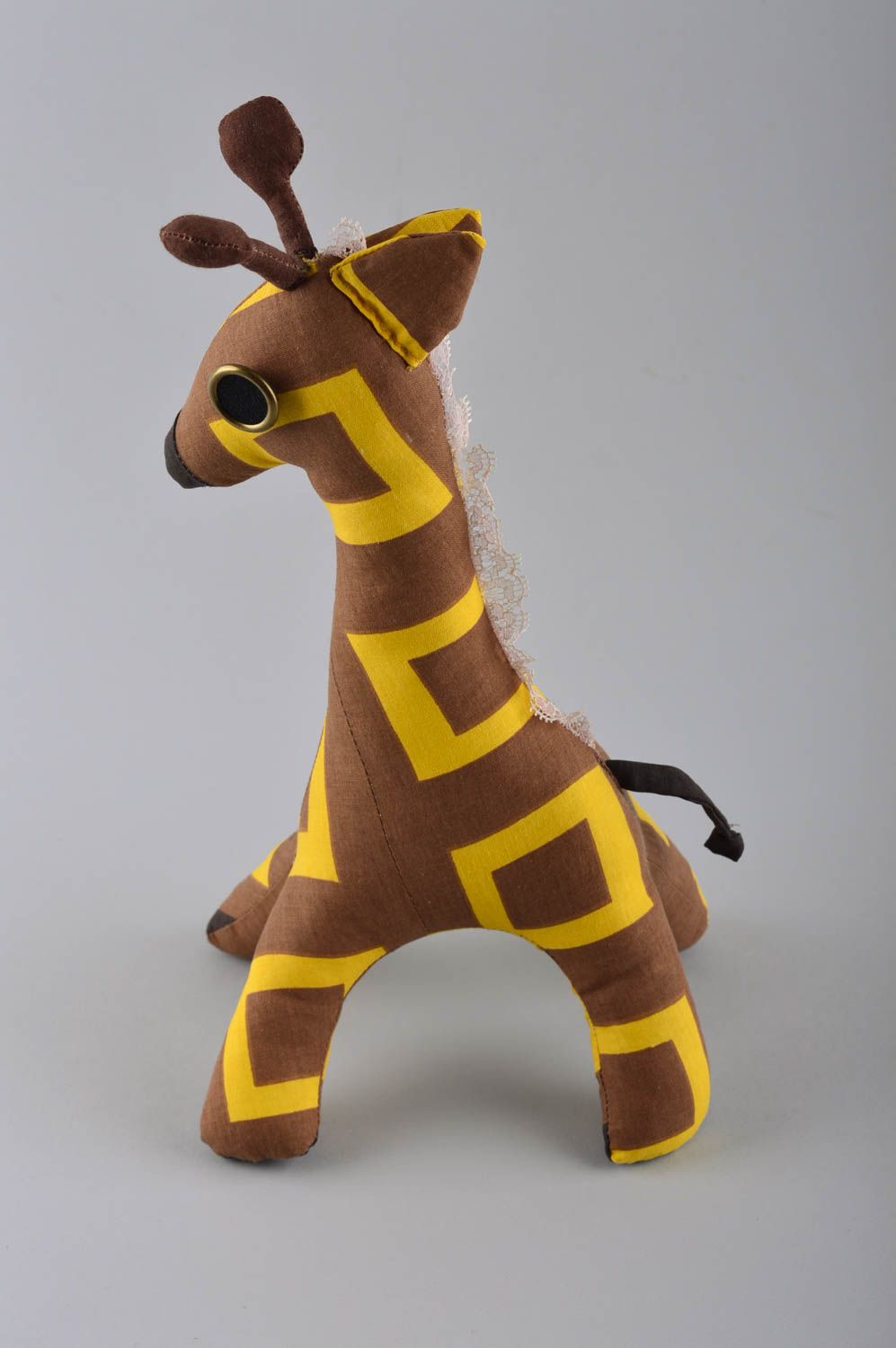 Plüschtier Giraffe handgeschaffen Spielzeug aus Stoff Geburtstag Geschenk foto 3