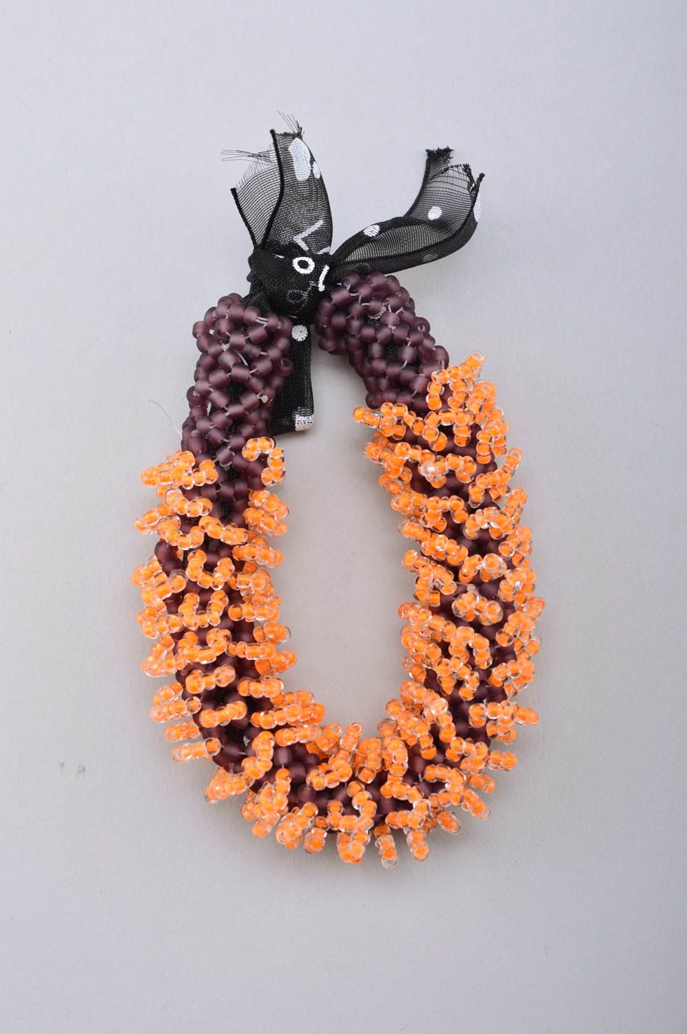 Parure de Bijoux en perles de rocaille fait main Collier et bracelet orange photo 5