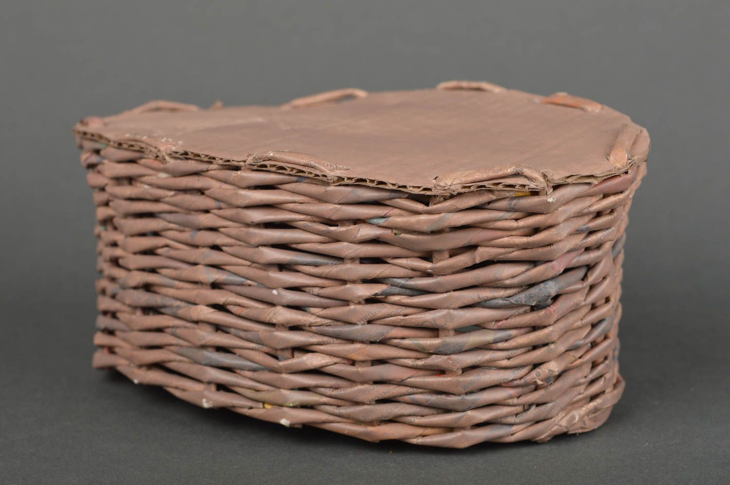 Handmade home basket woven basket wicker paper basket decorative use only photo 5