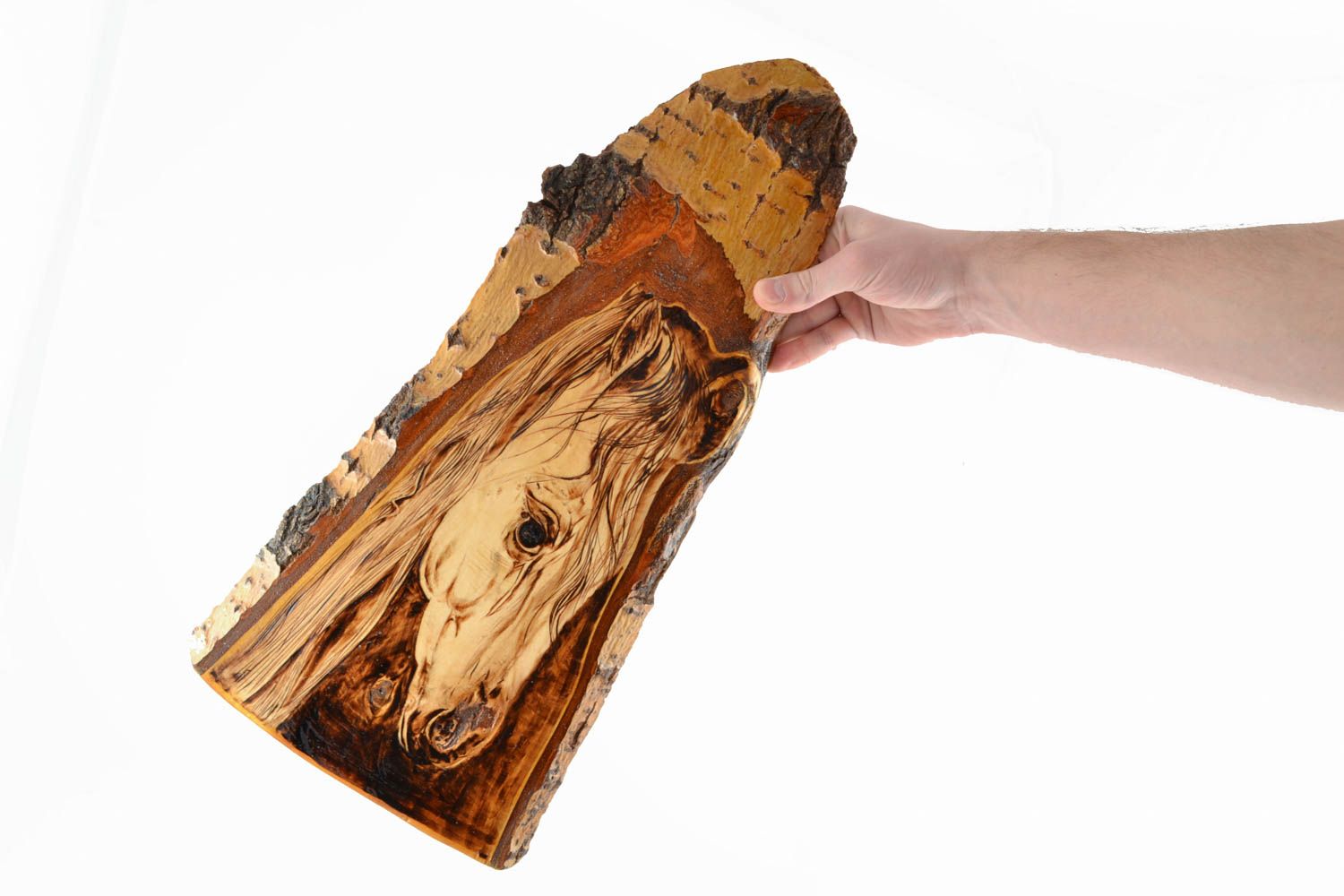 Tableau en bois fait main Cheval photo 3