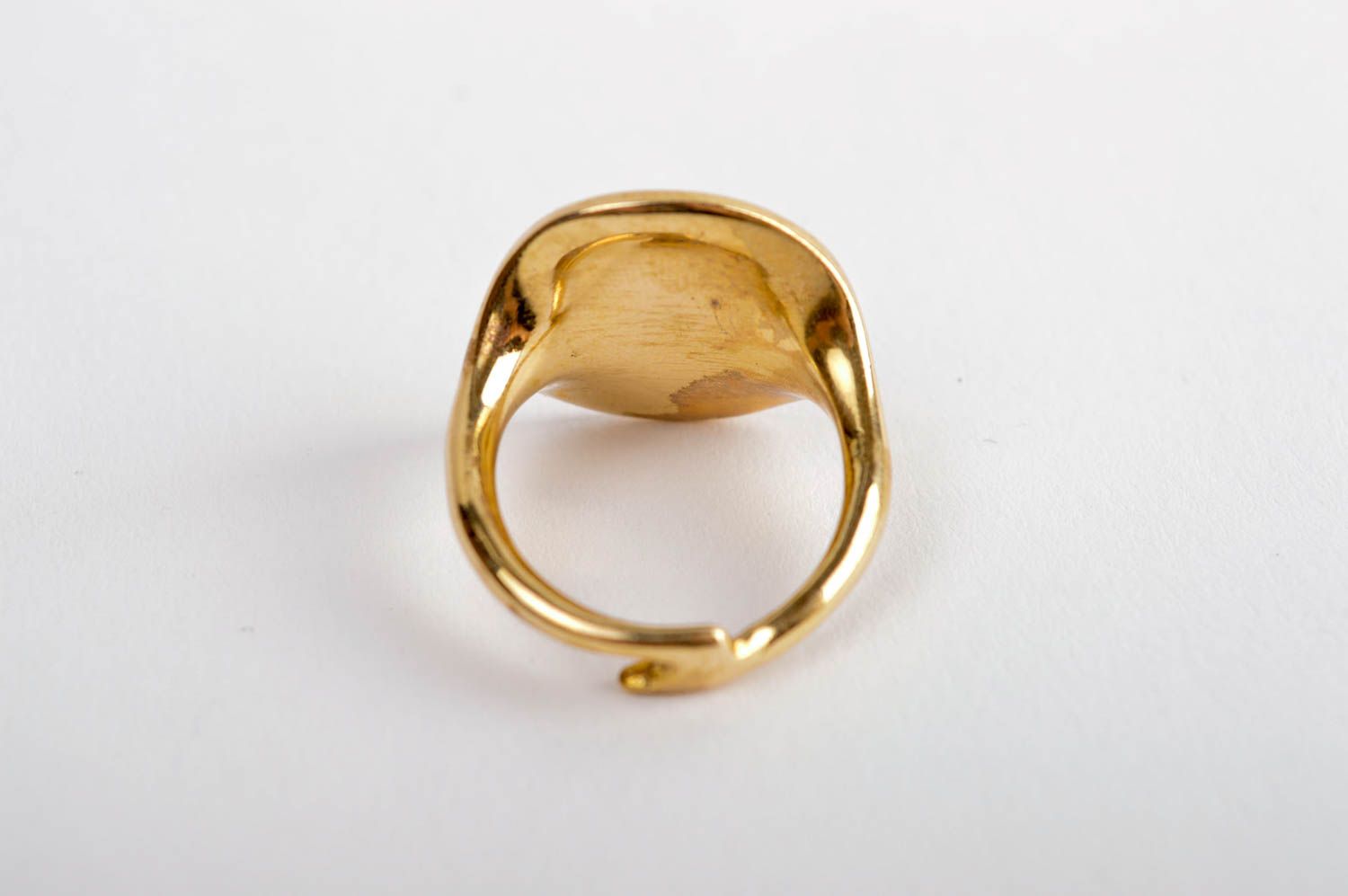 Кольцо из металла кольцо ручной работы оригинальный подарок перстень с тиснением фото 4