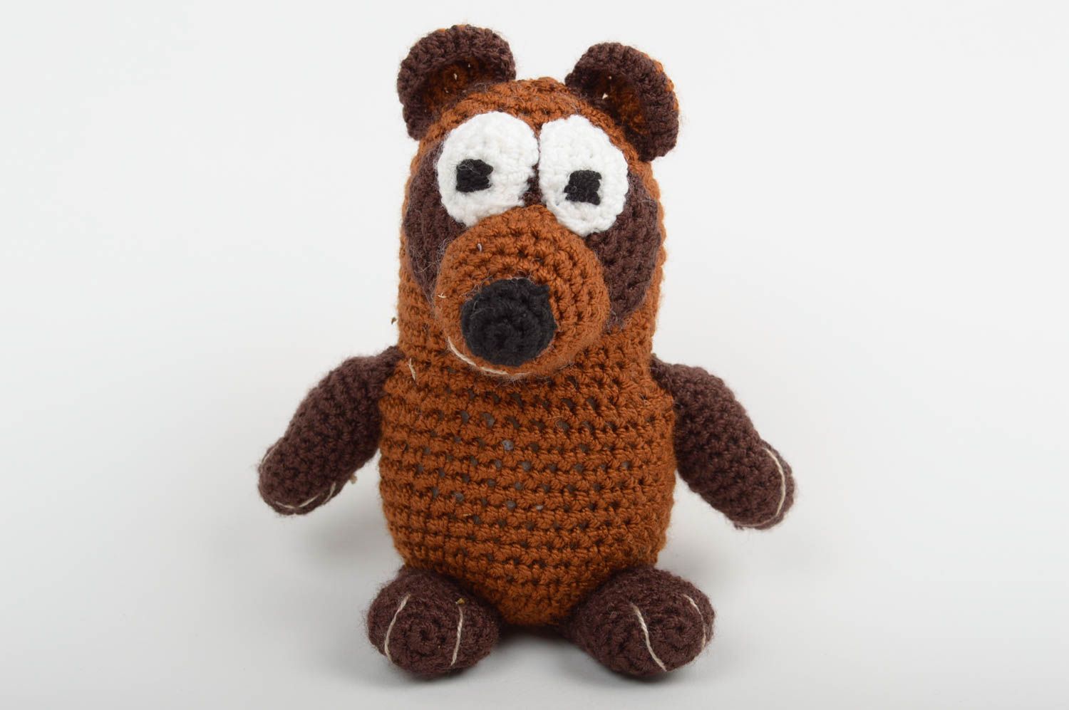 Jouet ours fait main Peluche tricotée en coton au crochet Cadeau pour enfant photo 5