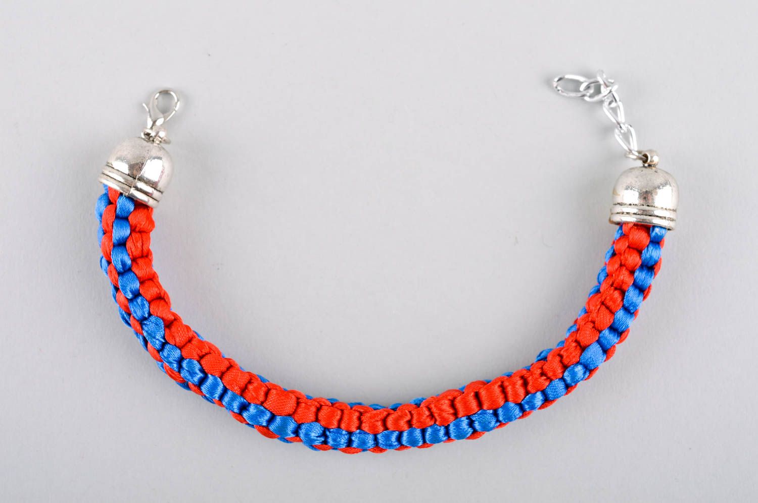 Модный браслет ручной работы плетеный браслет красный с синим женский браслет фото 5