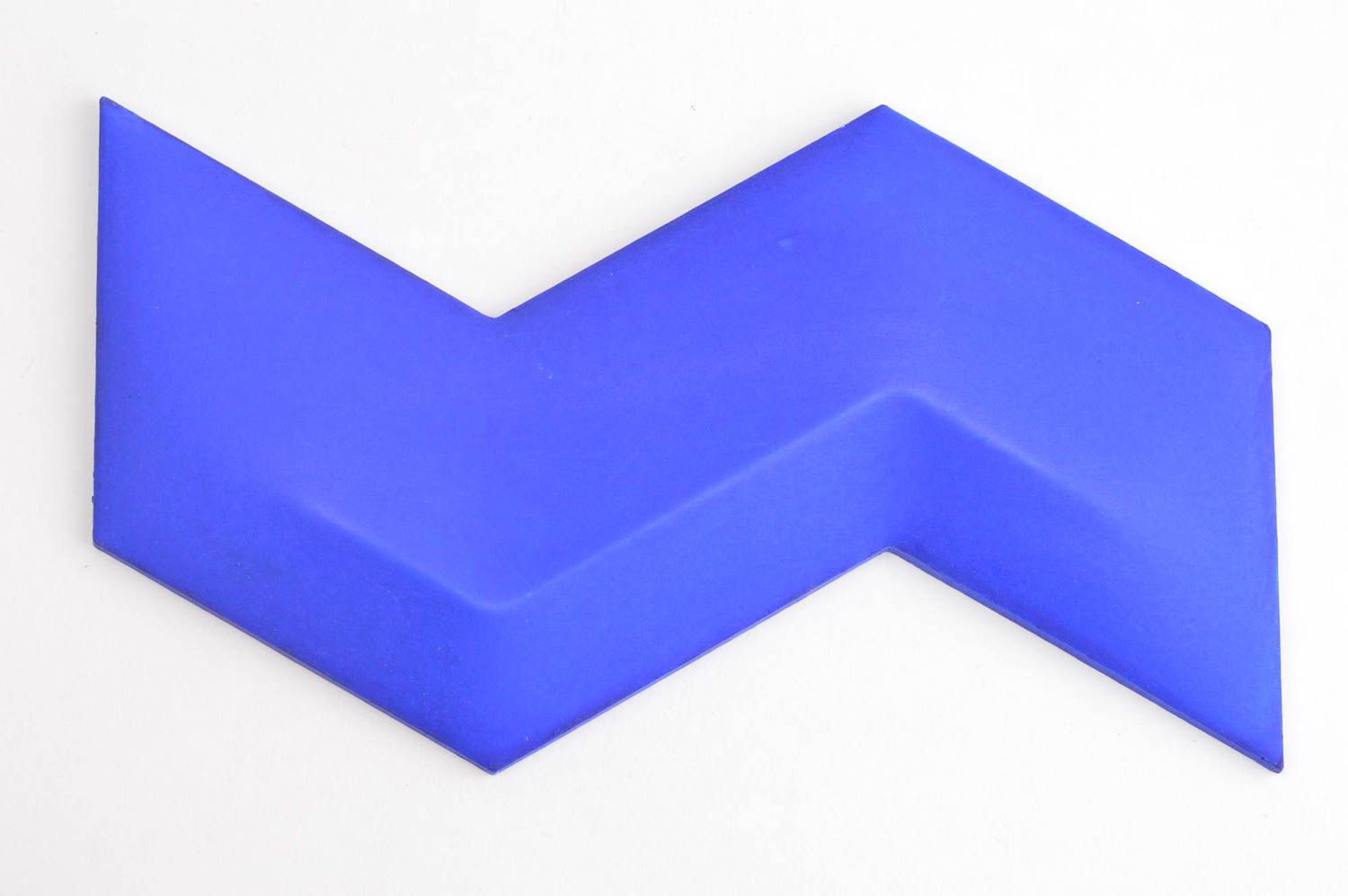 Carreau déco Carrelage design fait main Déco maison bleu mat plâtre zigzag photo 2