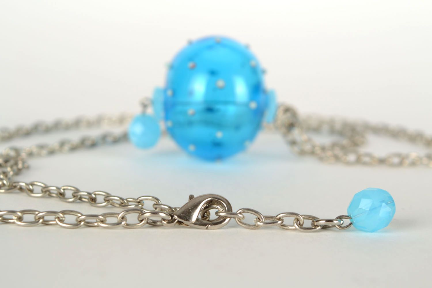 Ciondolo di perle con tecnica lampwork fatto a mano pendente originale da donna  foto 5