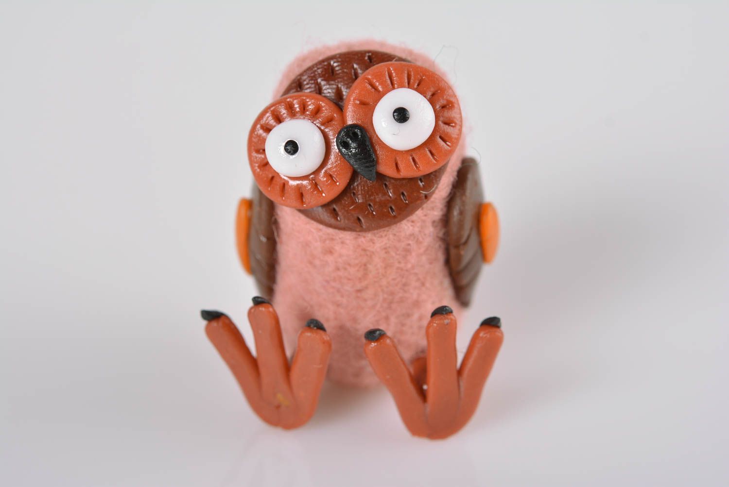 Handmade unusual designer owl cute statuette children toy interior decor photo 5