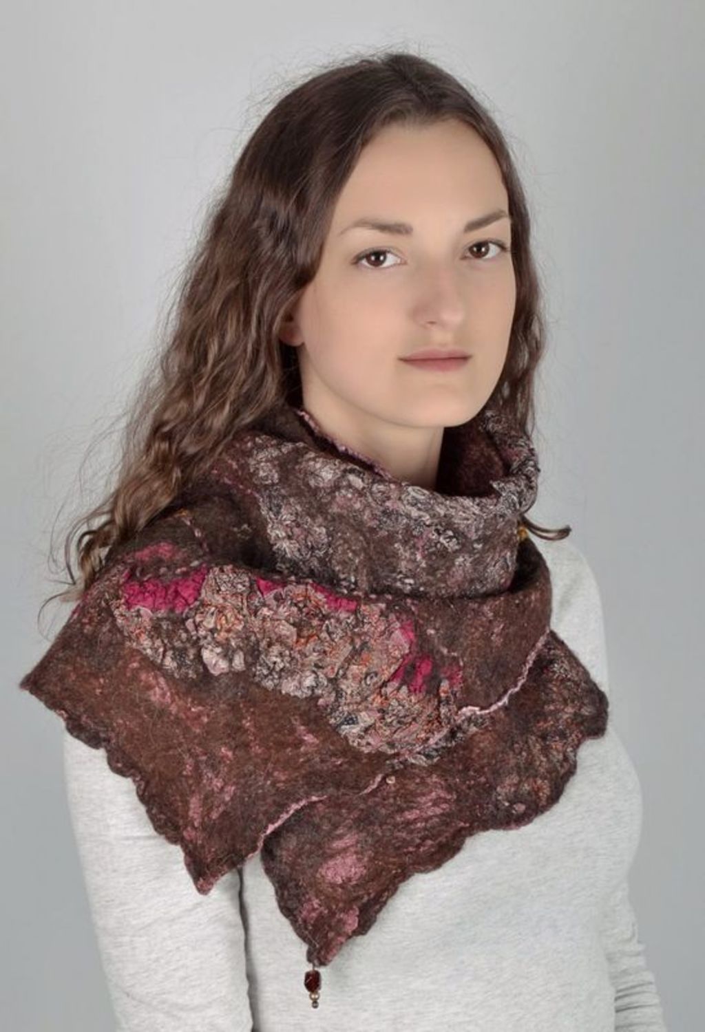Scarf made from silk and wool photo 1
