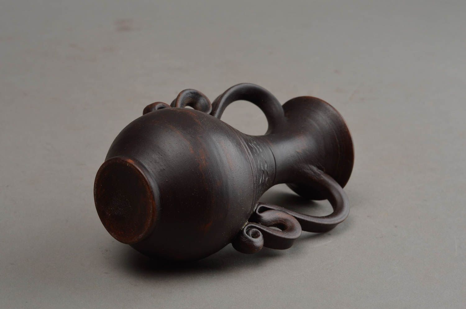 Schöne künstlerische einzigartige handgemachte dekorative Kanne aus Ton Ethno  foto 9