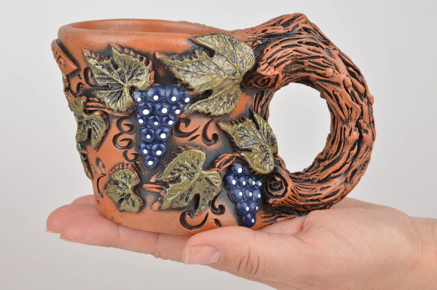 Keramik Untersetzer für Flasche ungewöhnlich handgemacht originell in Braun foto 3