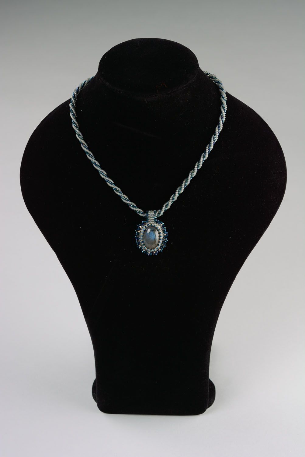 Beaded pendant with labradorite photo 1