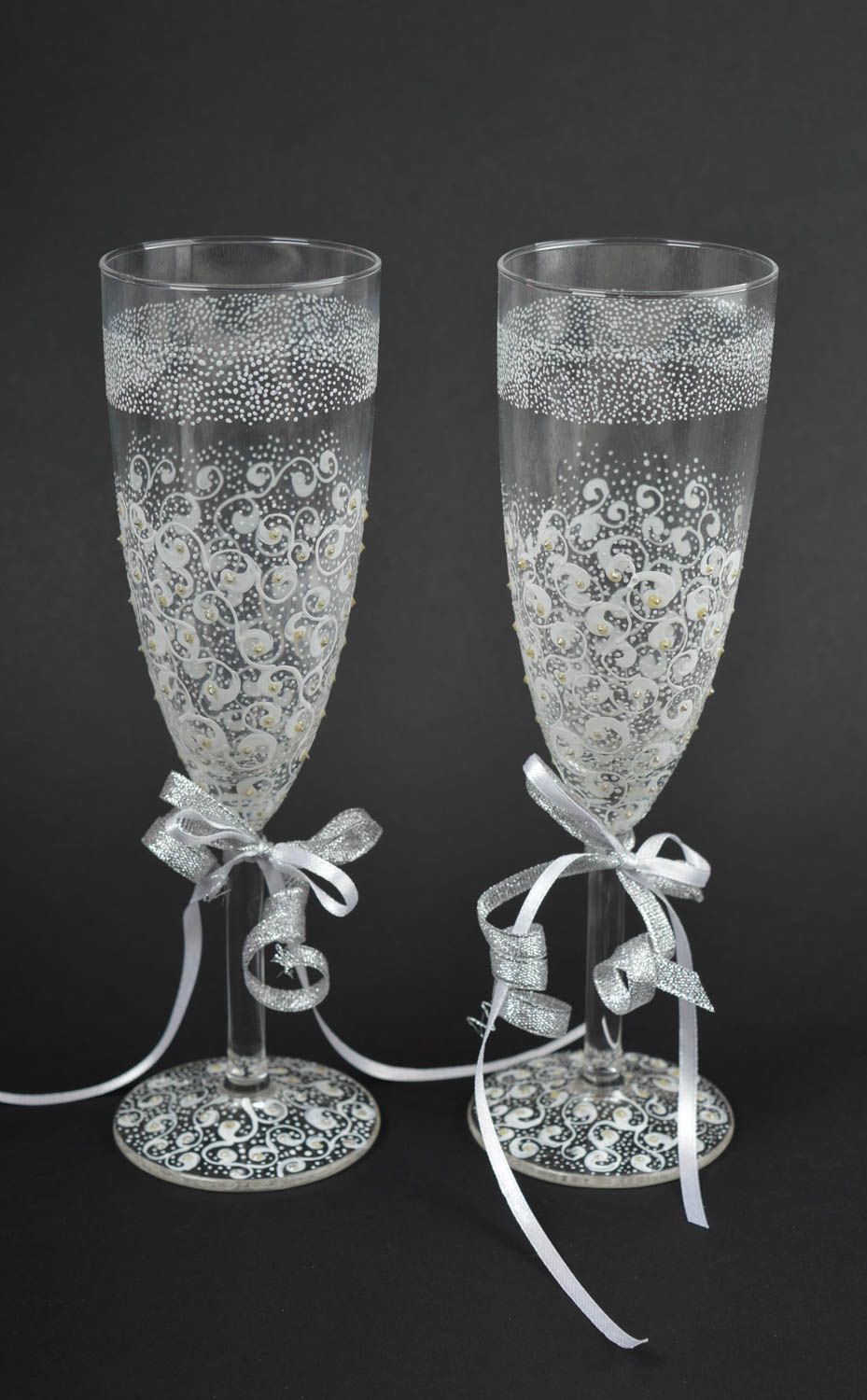 Flûtes champagne fait main 2 pcs Verres champagne Service vaisselle mariage photo 2