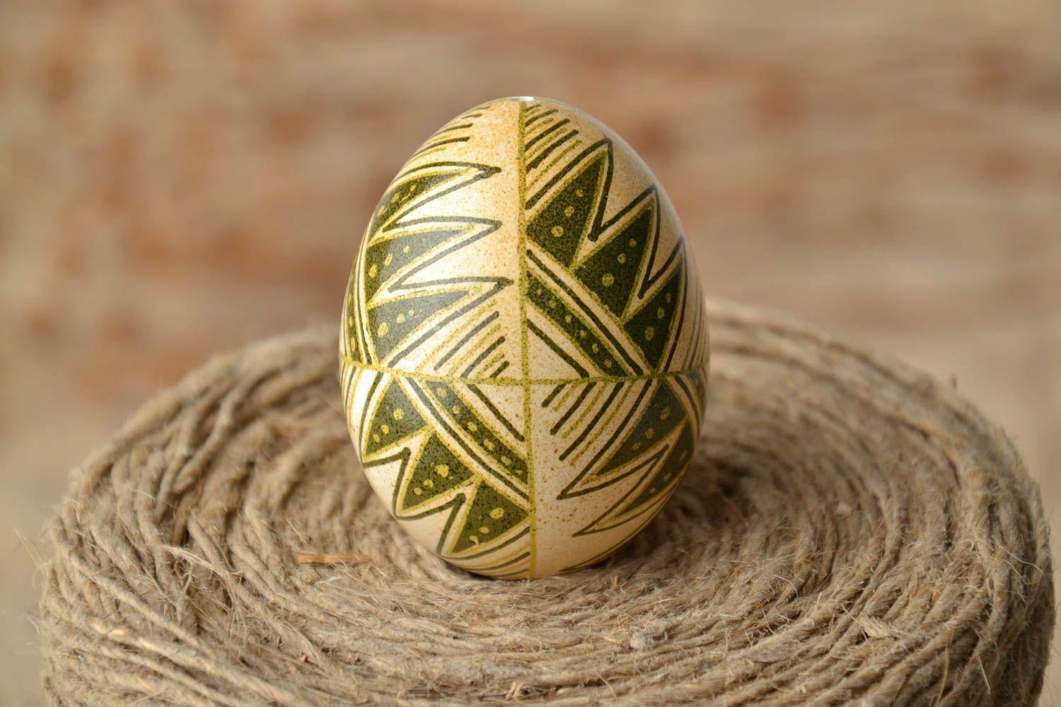 Handmade Easter egg with painting photo 1