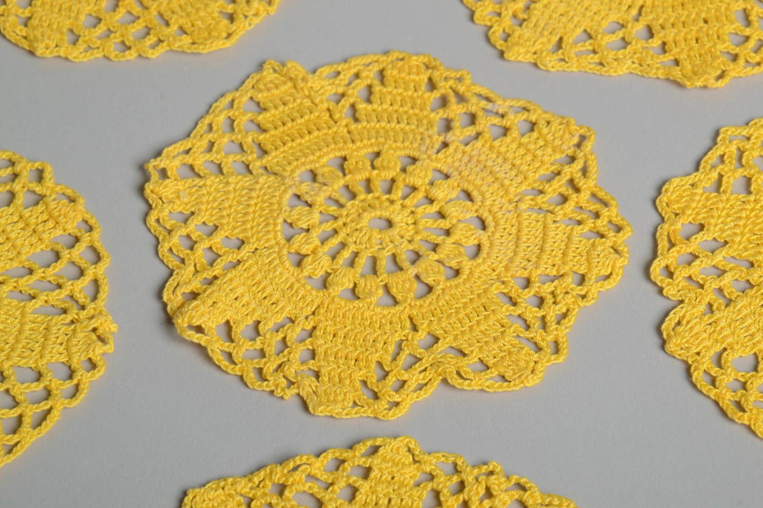 Handmade small napkins crocheted openwork napkins kitchen napkin home decor idea photo 3