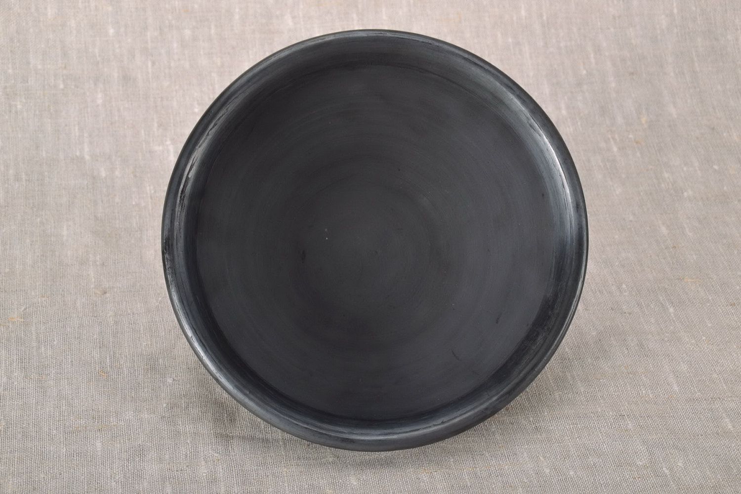 Handmade bowl, black smoke ceramics photo 2