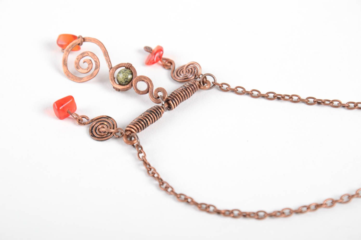 Handmade designer pendant natural stone pendant copper jewelry copper pendant photo 5