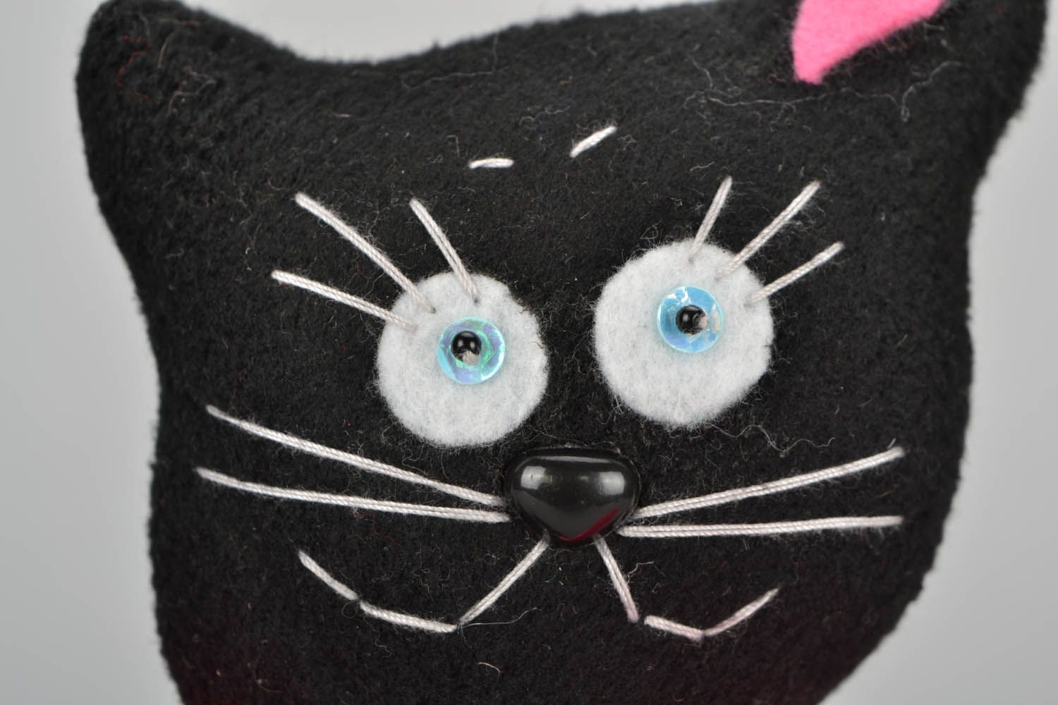 Handmade soft toy in the shape of a cat photo 5