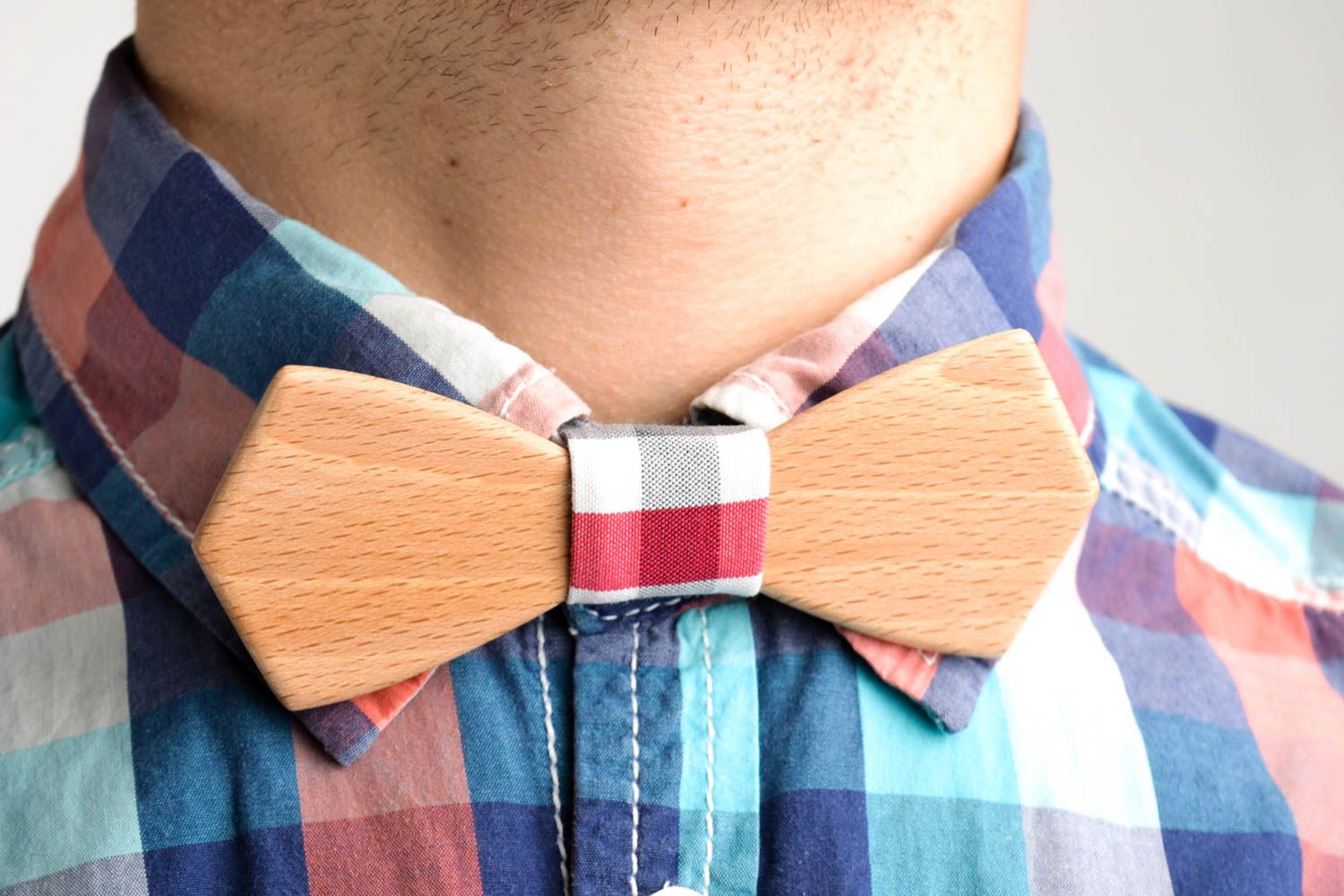 Handmade designer wooden bow tie unusual unisex accessory male bow tie photo 1
