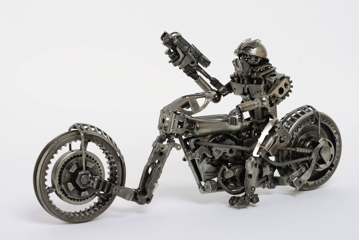 Handgemachtes Deko Motorradmodell aus Metall für Geschenk und Sammler Techno Art foto 1