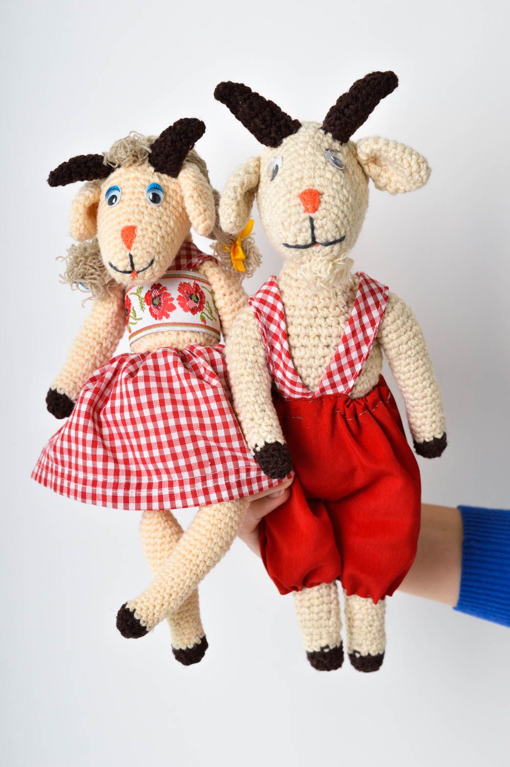 Stofftiere Ziegen handmade Spielsachen für Kinder Geschenk Ideen 2 Stück  foto 5