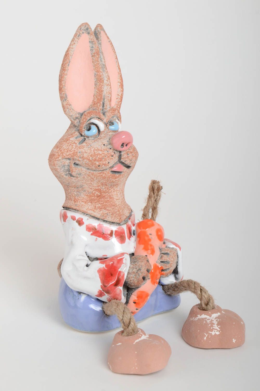 Hucha hecha a mano de arcilla alcancía de cerámica regalo para niño Conejo foto 2