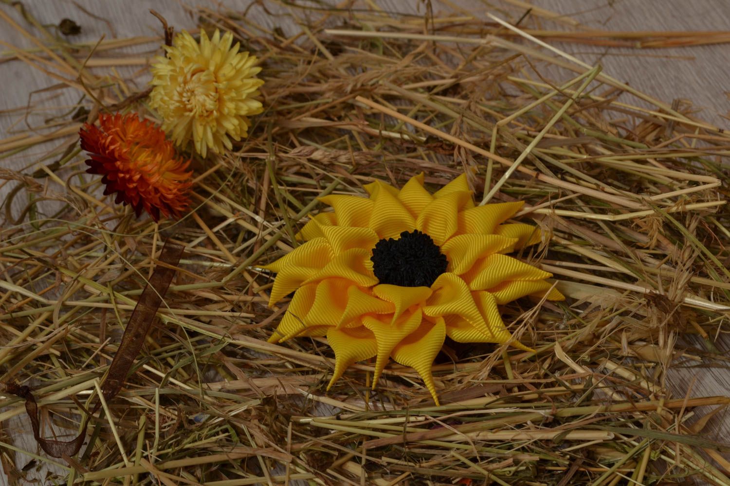 Handgemachte Haarspange Sonnenblume foto 5