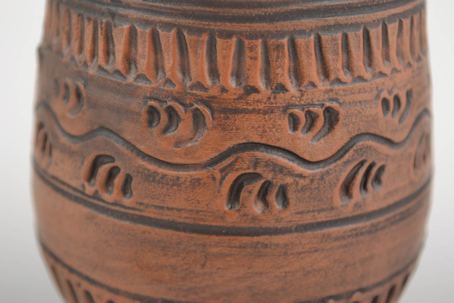 Gobelet poterie verre en terre cuite 200ml brun beau fait main photo 3