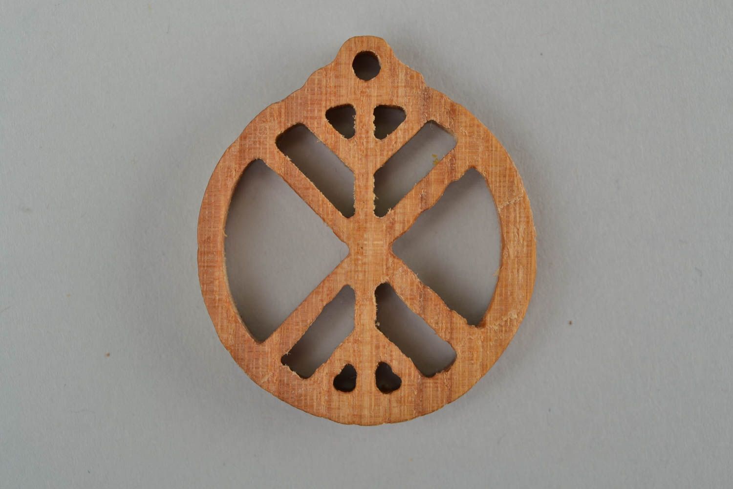 Handmade round pendant made of ash tree with symbol Life tree photo 3