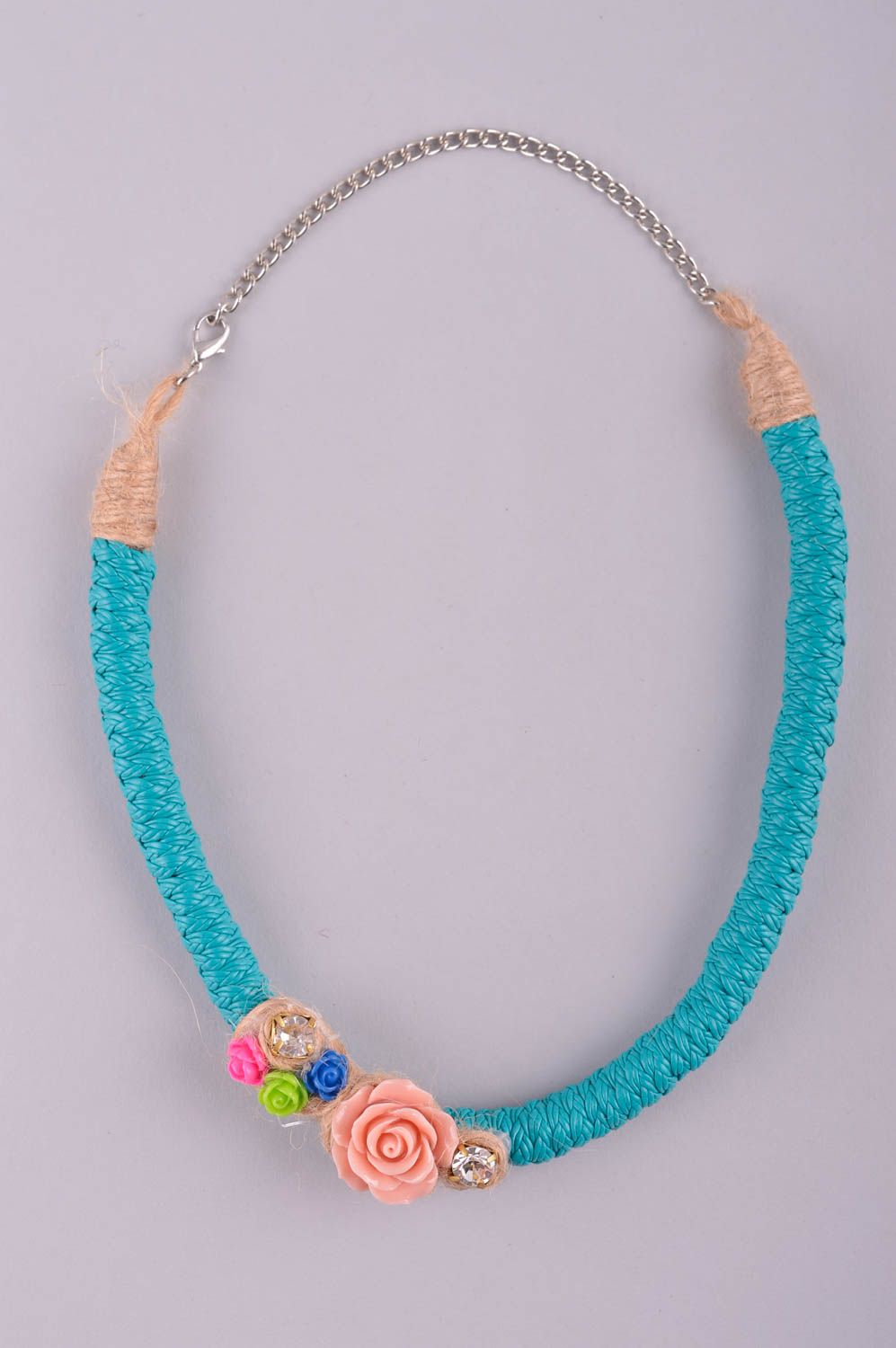 Handmade designer necklace stylish leather necklace beautiful accessory photo 2