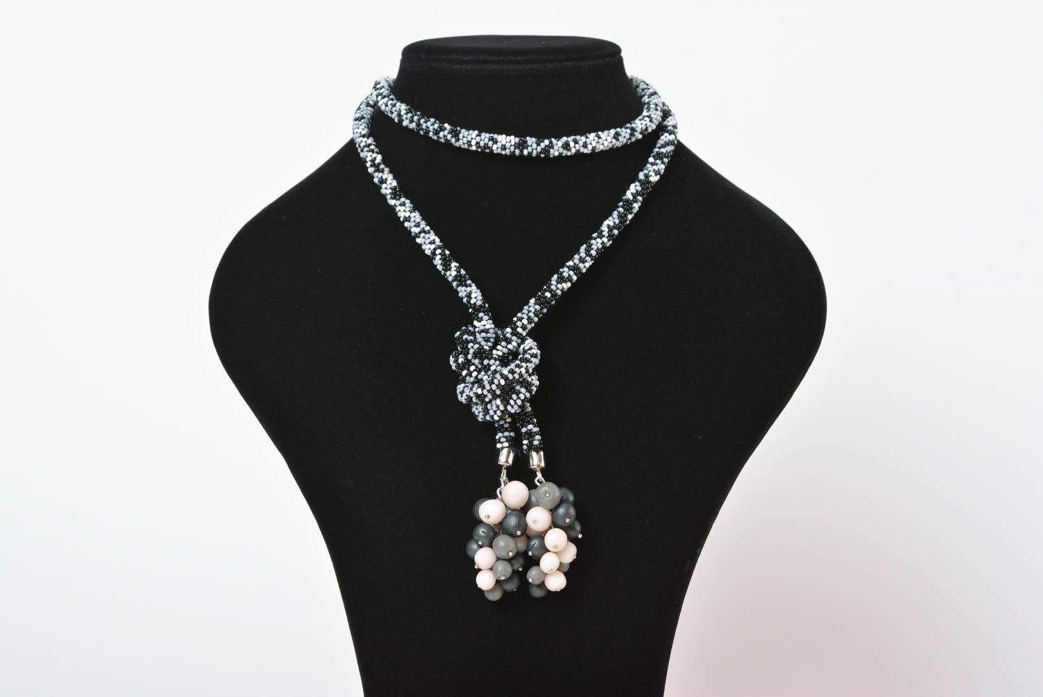 Beautiful handmade beaded necklace woven lariat necklace beadwork ideas photo 3
