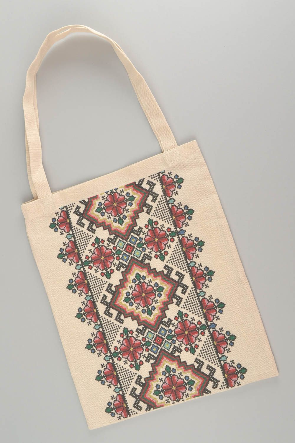 Bolso textil con estampado hecho a mano estilo ecológico para mujer foto 3