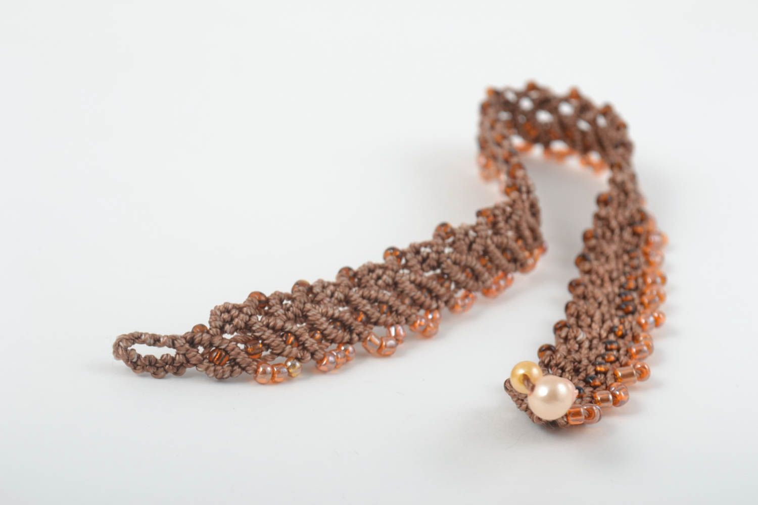 Macrame necklace handmade beaded accessory designer necklace braided jewelry photo 3